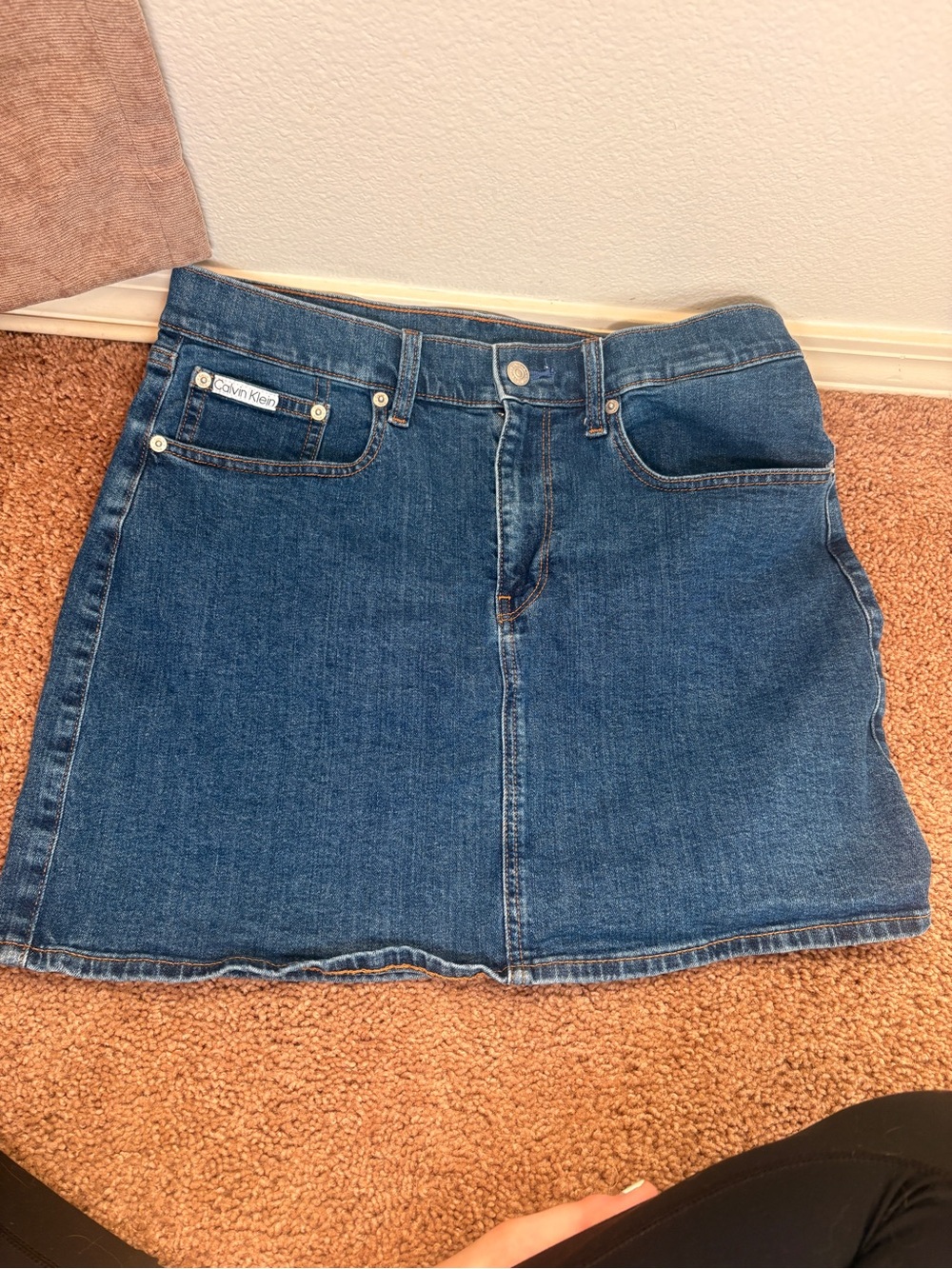 Calvin Klein Dark Blue Denim Mini Skirt